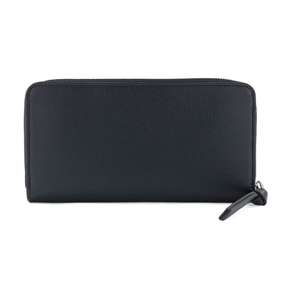 Louis Vuitton Long Wallet Round Zipper Zippy Lock Me Calf Leather Noir - Picture 2 of 6